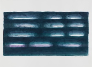 Schichtung K2, 2013, Wasserfarben auf Papier, 80 x 60 cm